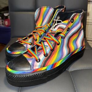 Rainbow Pride High-Top Sneakers